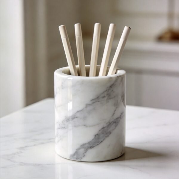 White Marble Pen Holder