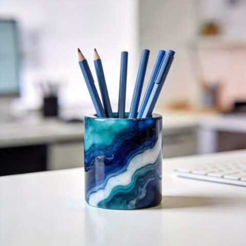 Handcrafted Epoxy Resin Pen Holder