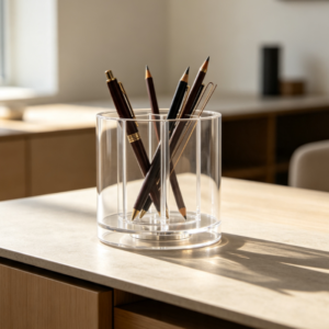 Clear Acrylic Rotating Pen Organizer