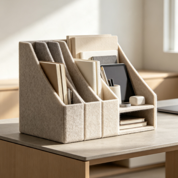 Wool Felt Multi-Slot Desk Organizer